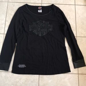 Harley Davidson long sleeve back top SIZE XL